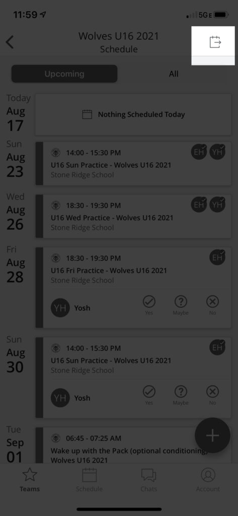 SportsEngine Instructions Subscribe To The Team Calendar Washington 